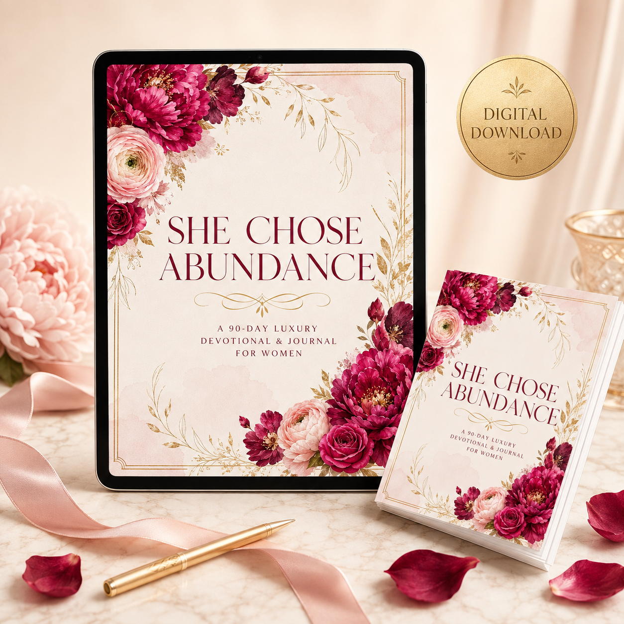She Chose Abundance: A 90-Day Luxury Devotional & Journal for Women