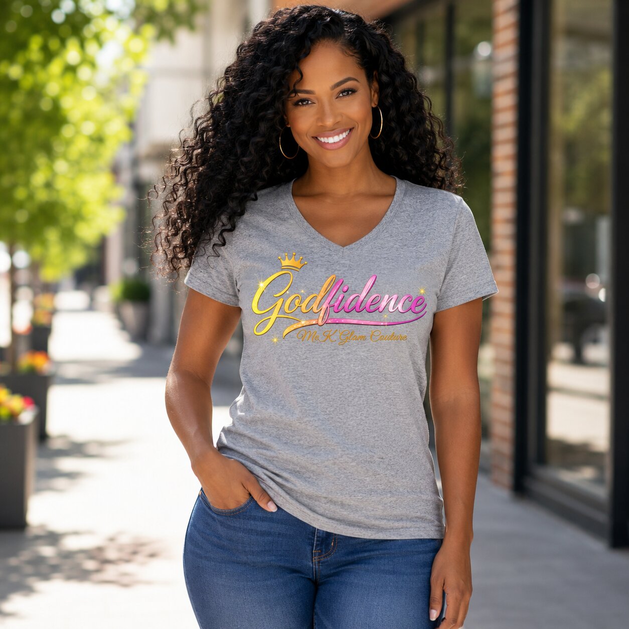Godfidence Women's V-Neck Tee