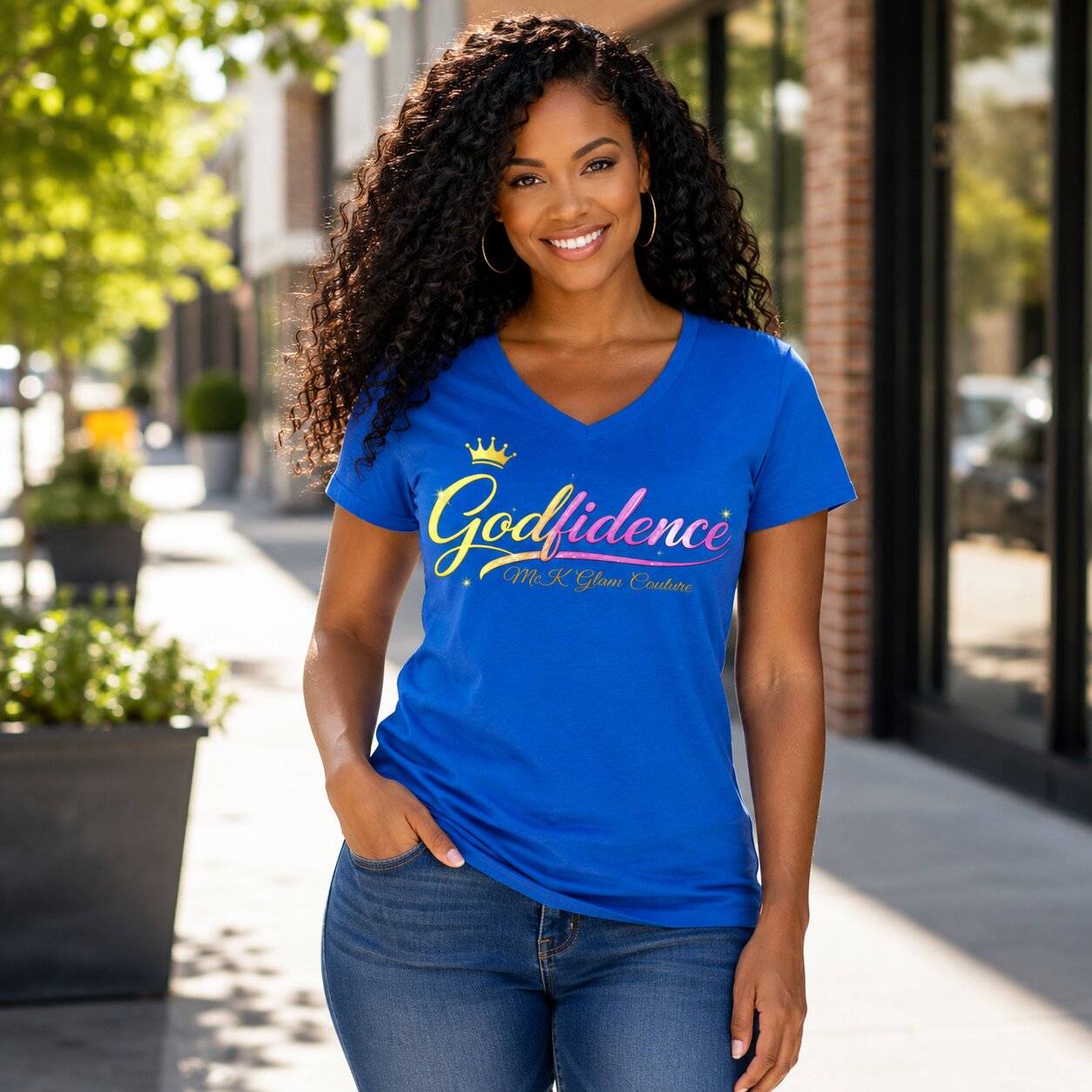 Godfidence Women's V-Neck Tee