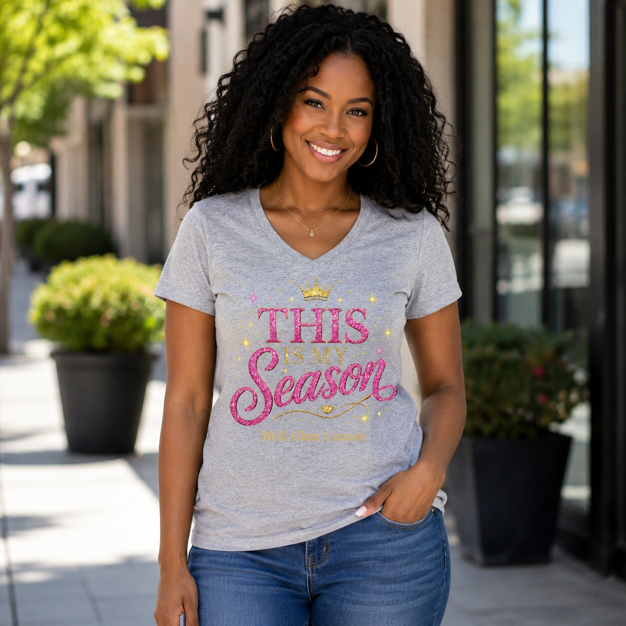 This Is My Season Women's V-Neck Tee